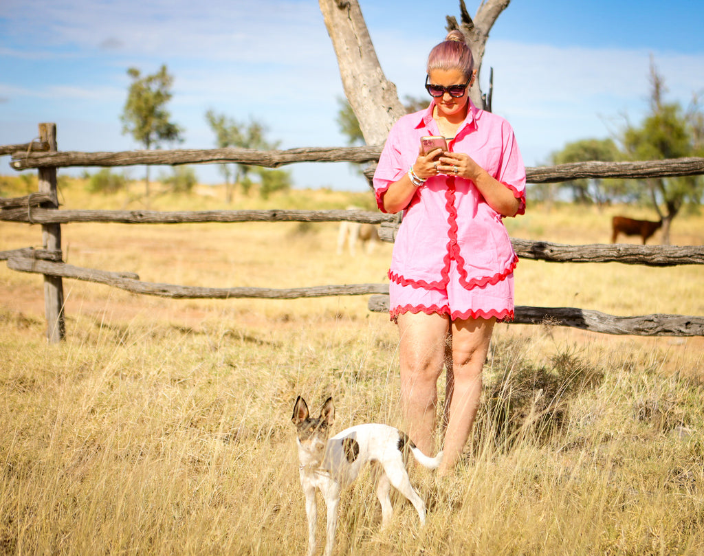 *PINK && RED SHORTS SET