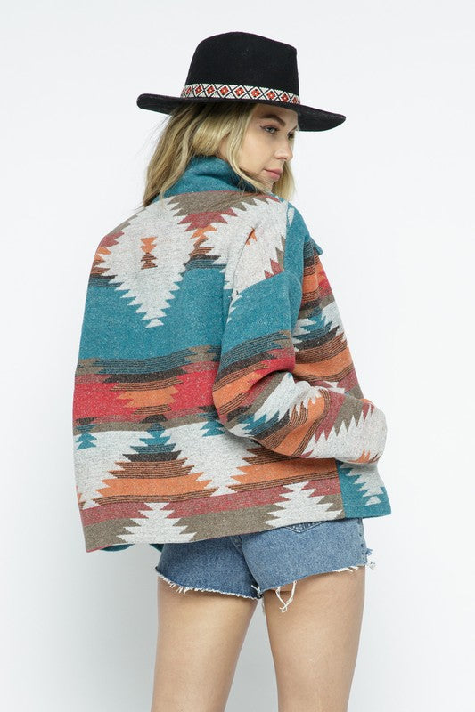TEAL AZTEC JACKET
