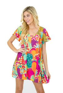 CACTUS CANYON FLUTTER SLEEVE DRESS