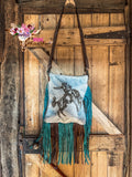 BRONC CROSSBODY - TURQ FRINGE
