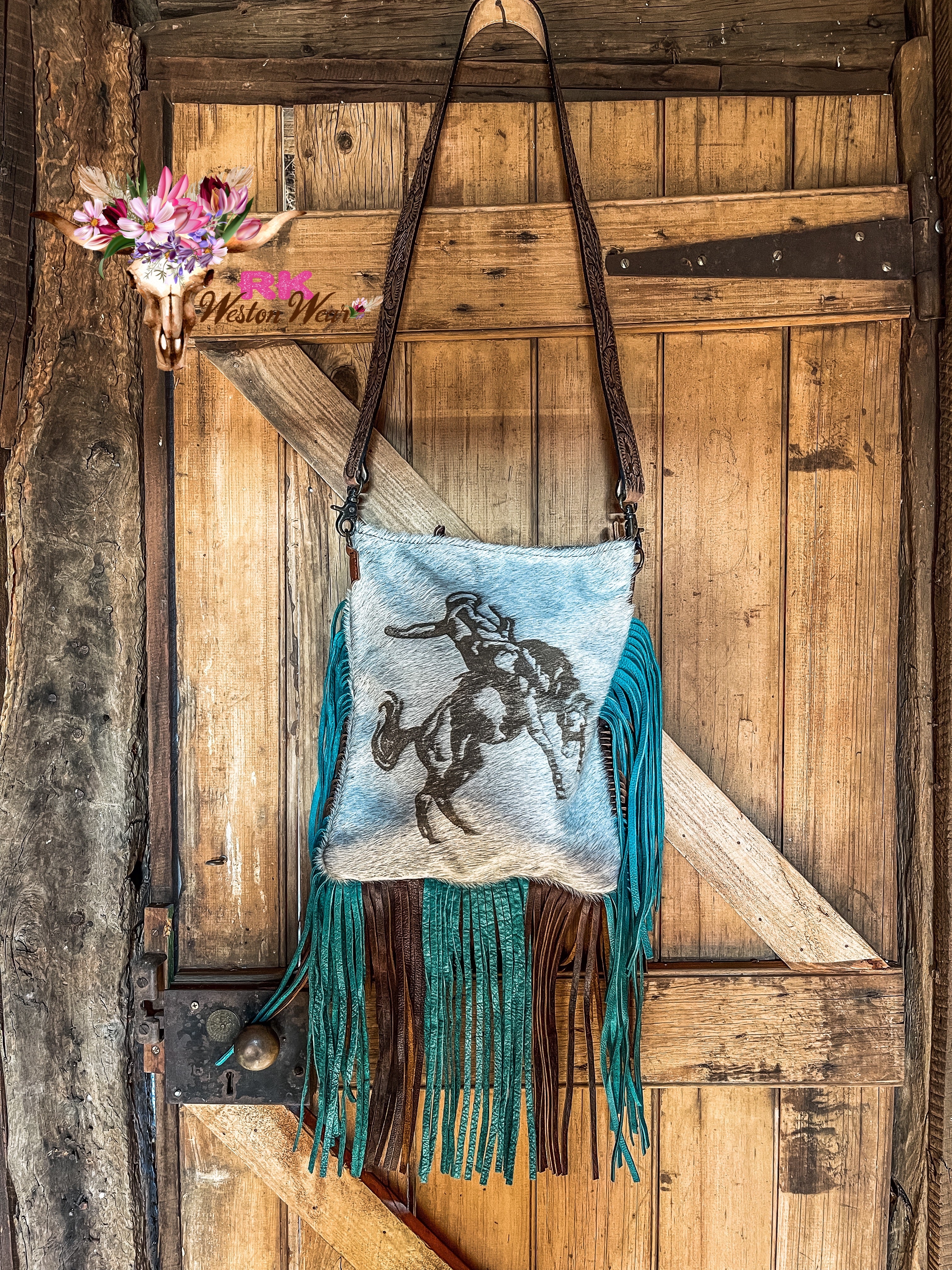 BRONC CROSSBODY - TURQ FRINGE