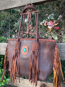 Braided Leather Tote