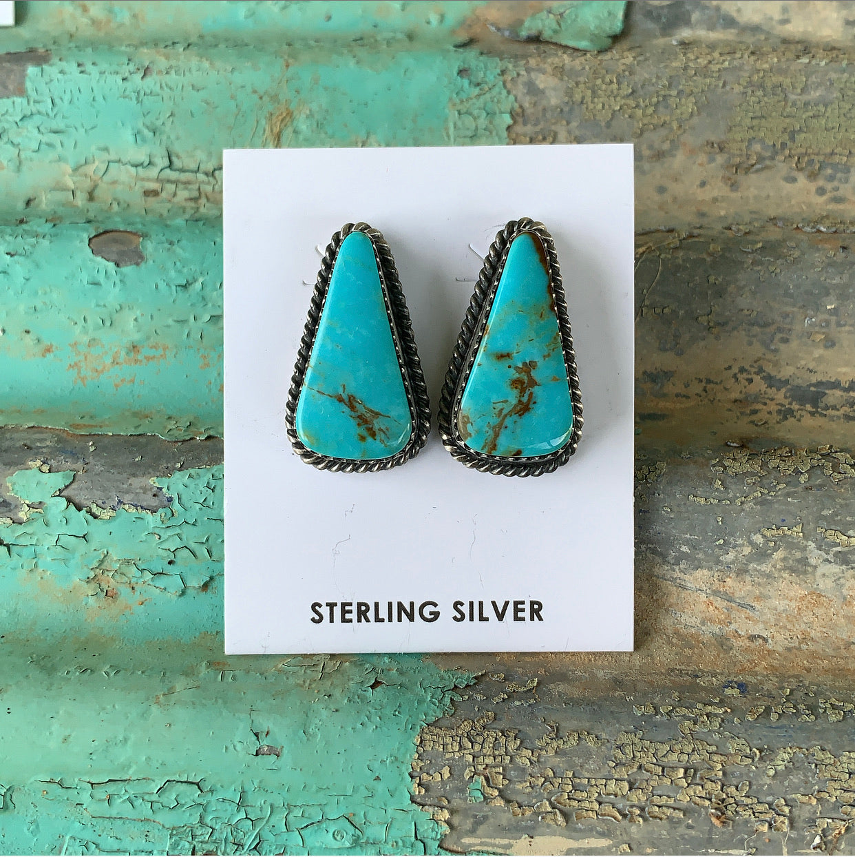 KINGMAN TURQ STUD EARRINGS #2 mo