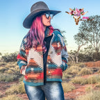 TEAL AZTEC JACKET