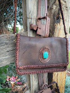 Brown Braided Clutch