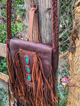 BUTTER LEATHER & TURQUOISE BAG