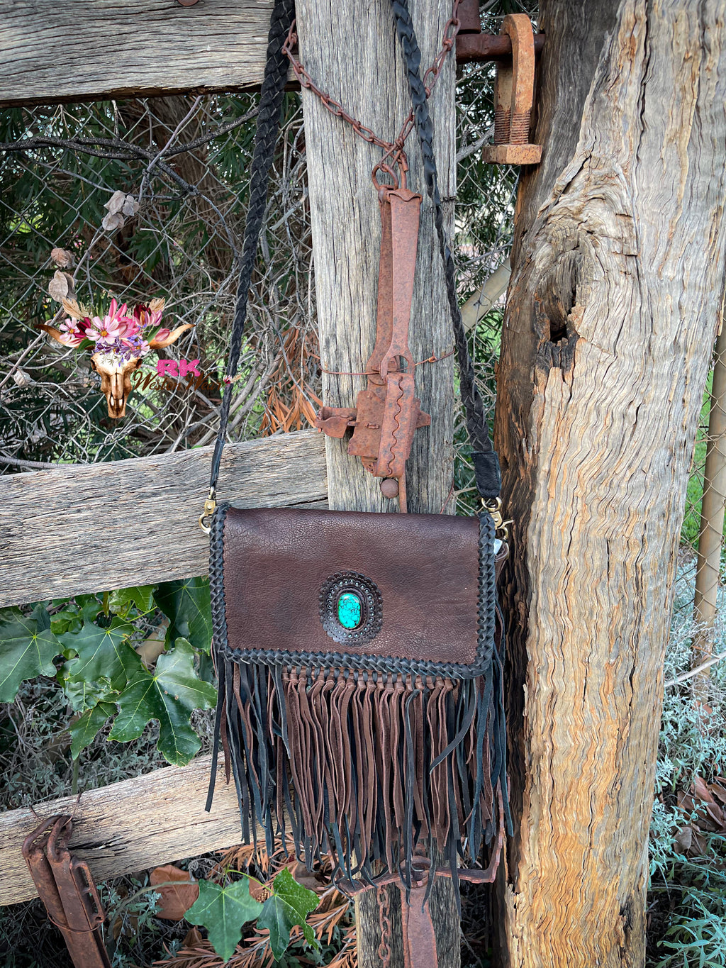 Black/Brown Braided Clutch