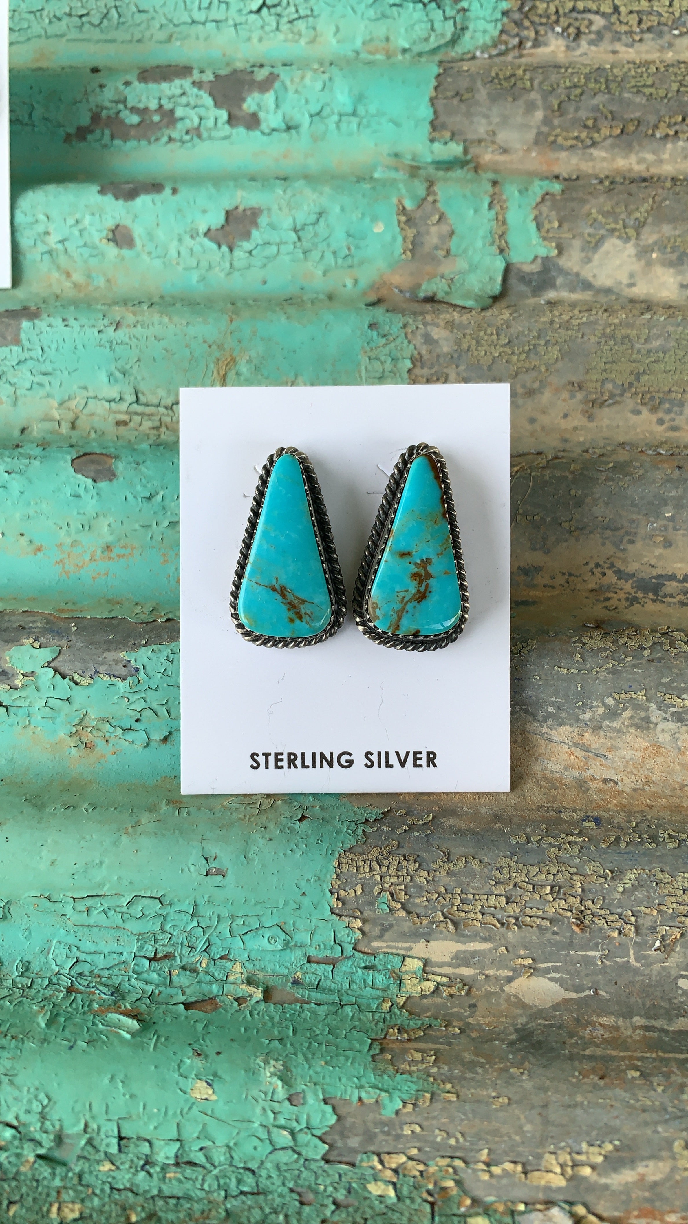 KINGMAN TURQ STUD EARRINGS #2 mo