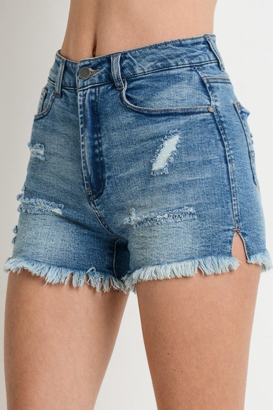 NEW FRINGED DENIM SHORTS