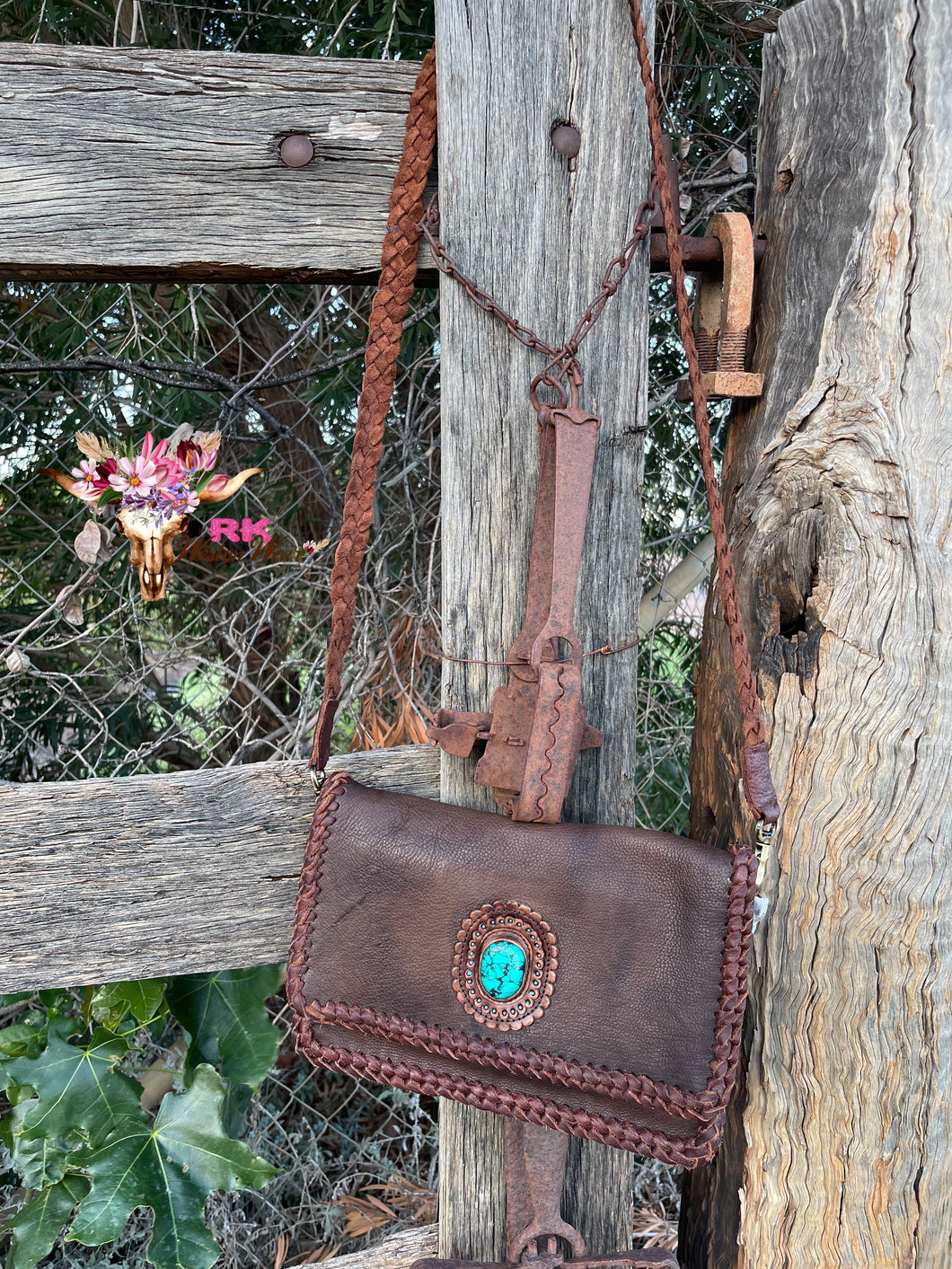 Brown Braided Clutch